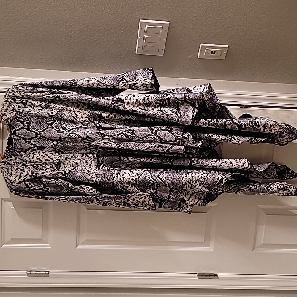 MODChic Asymmertic black and white Animal print dress